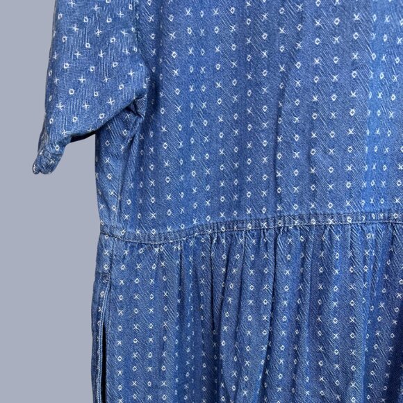 Vintage 80s Mizz Lizz Button Front Denim Shirt Dress - Picture 9 of 12